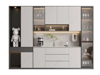 现代酒柜3D模型下载